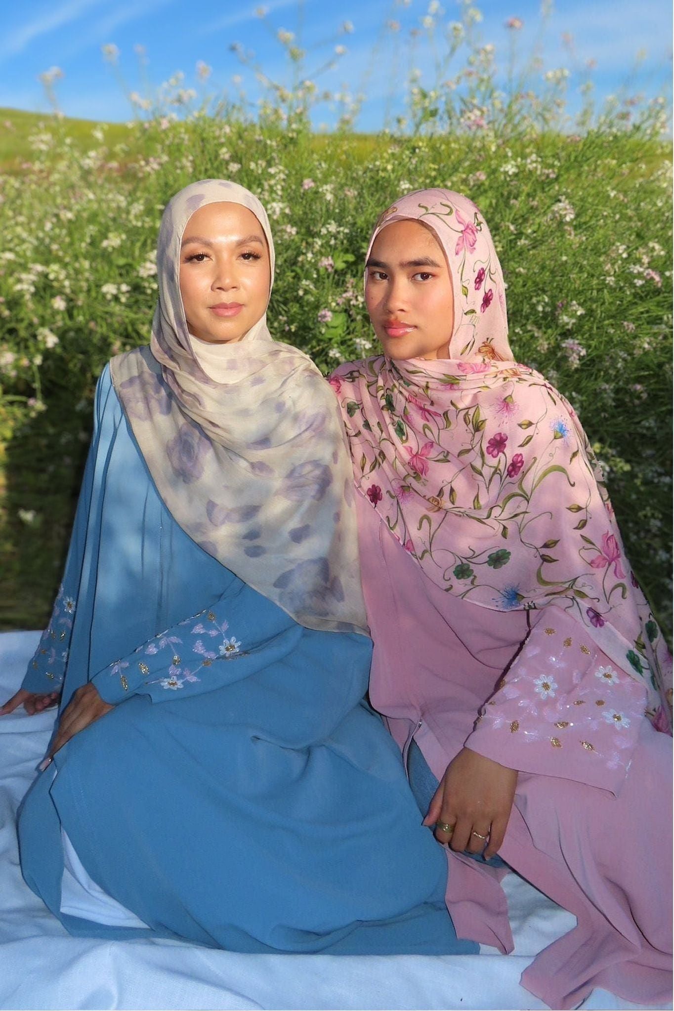Floral handbead Abaya