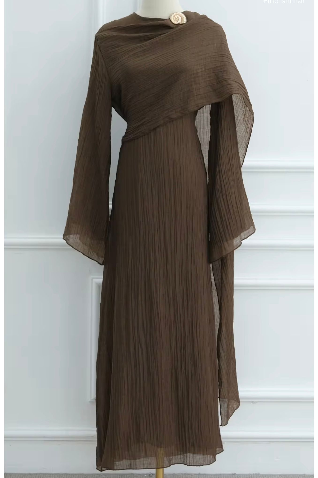 Over-the-Shoulder crinkle dress