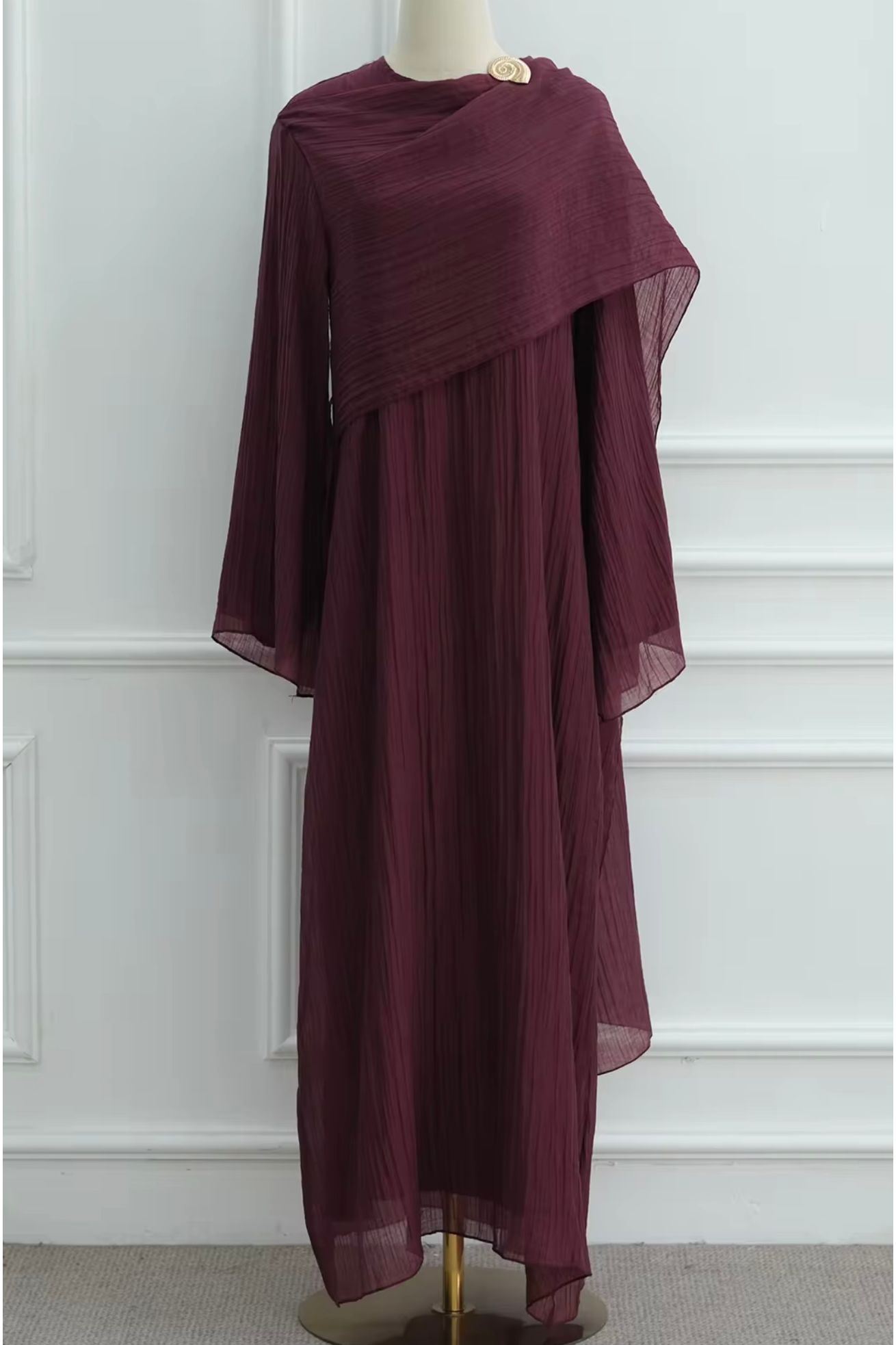Over-the-Shoulder crinkle dress