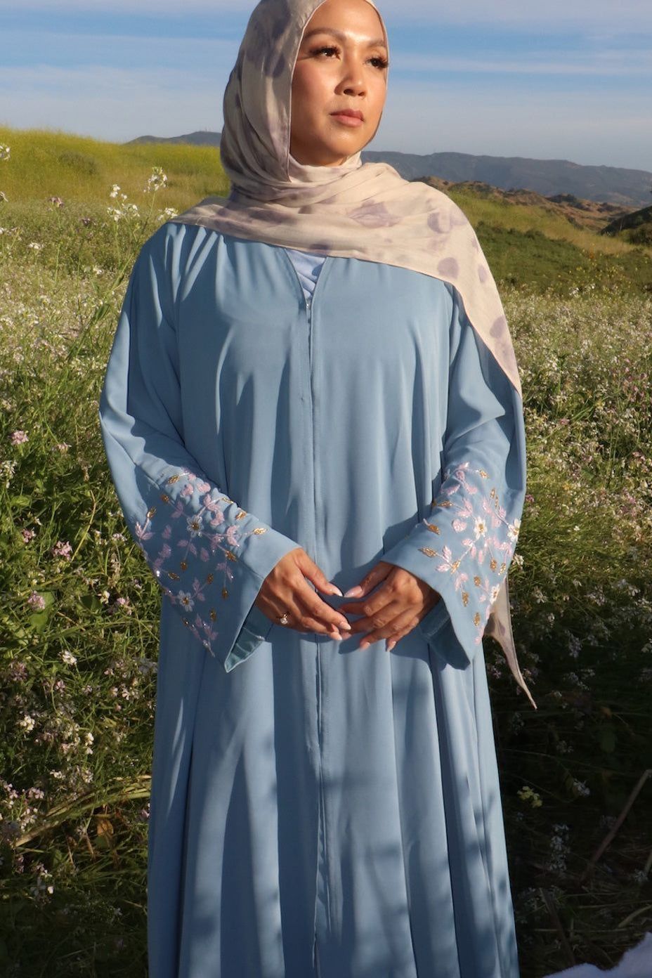 Floral handbead Abaya