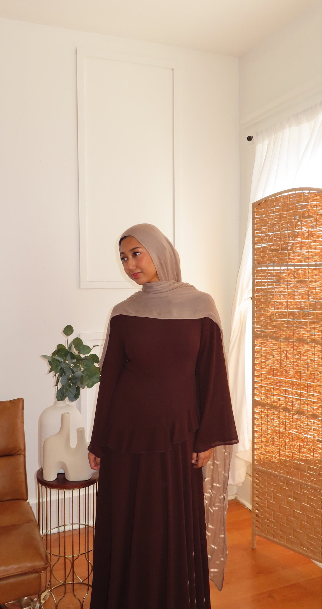 Chiffon ruffle dress