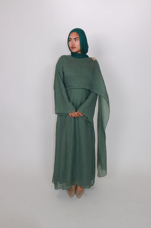 Over-the-Shoulder crinkle dress