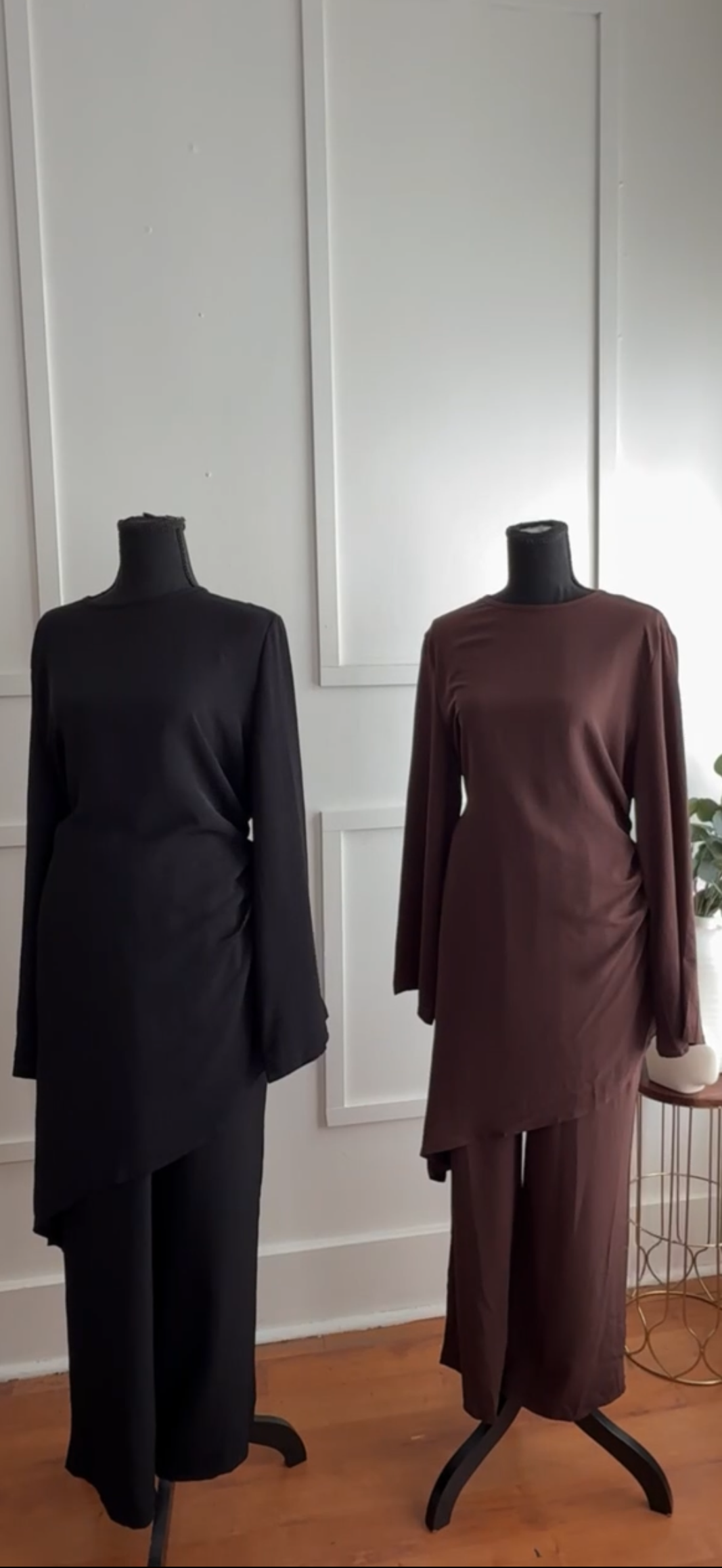 Asymmetrical long top and bottom set
