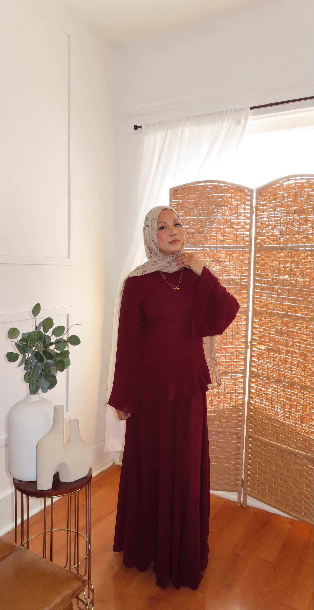 Chiffon ruffle dress