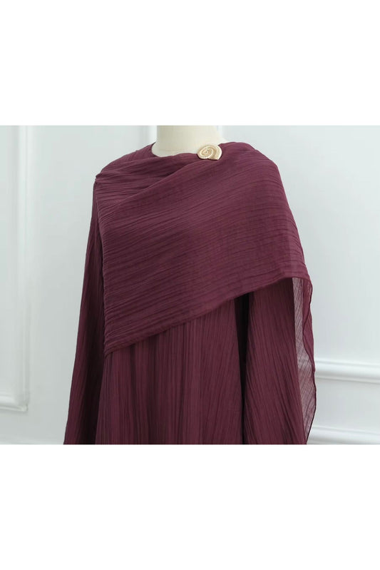 Over-the-Shoulder crinkle dress