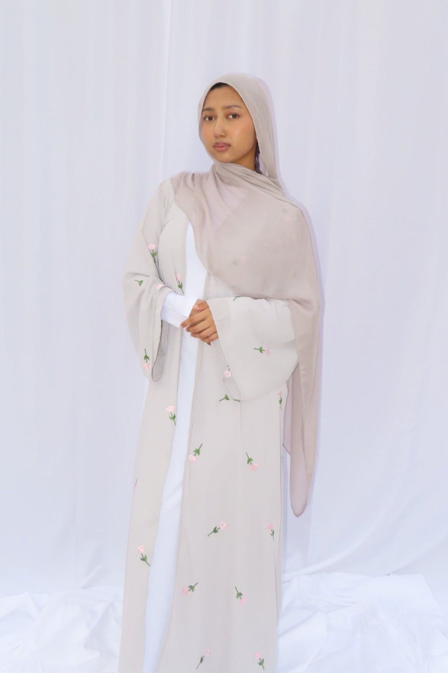Floral Open Abaya