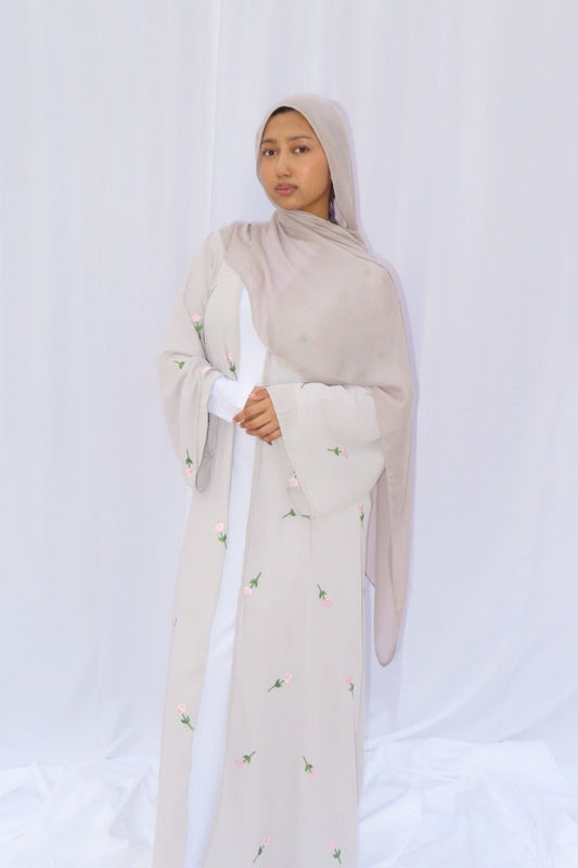 Floral Open Abaya