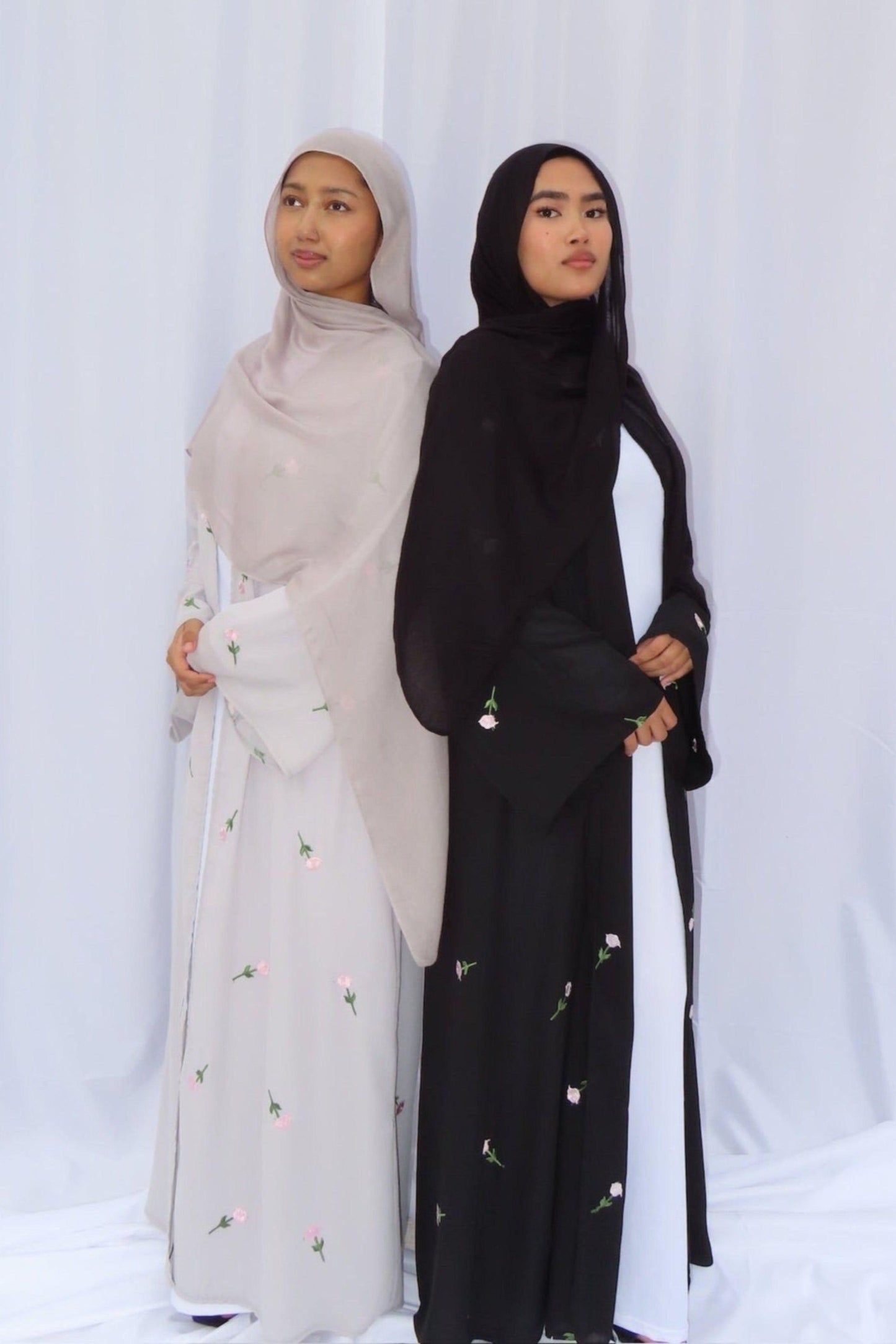 Floral Open Abaya