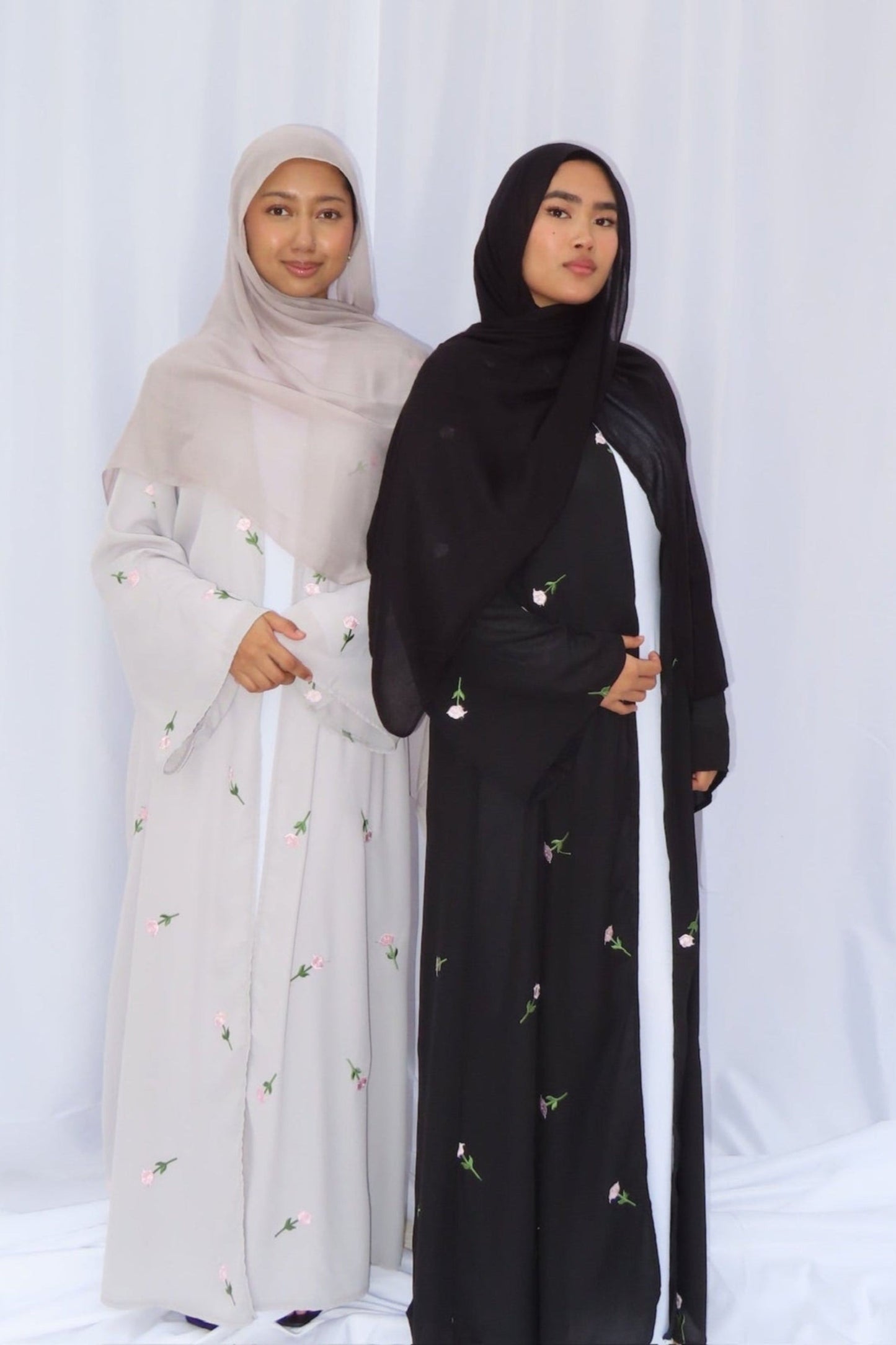 Floral Open Abaya