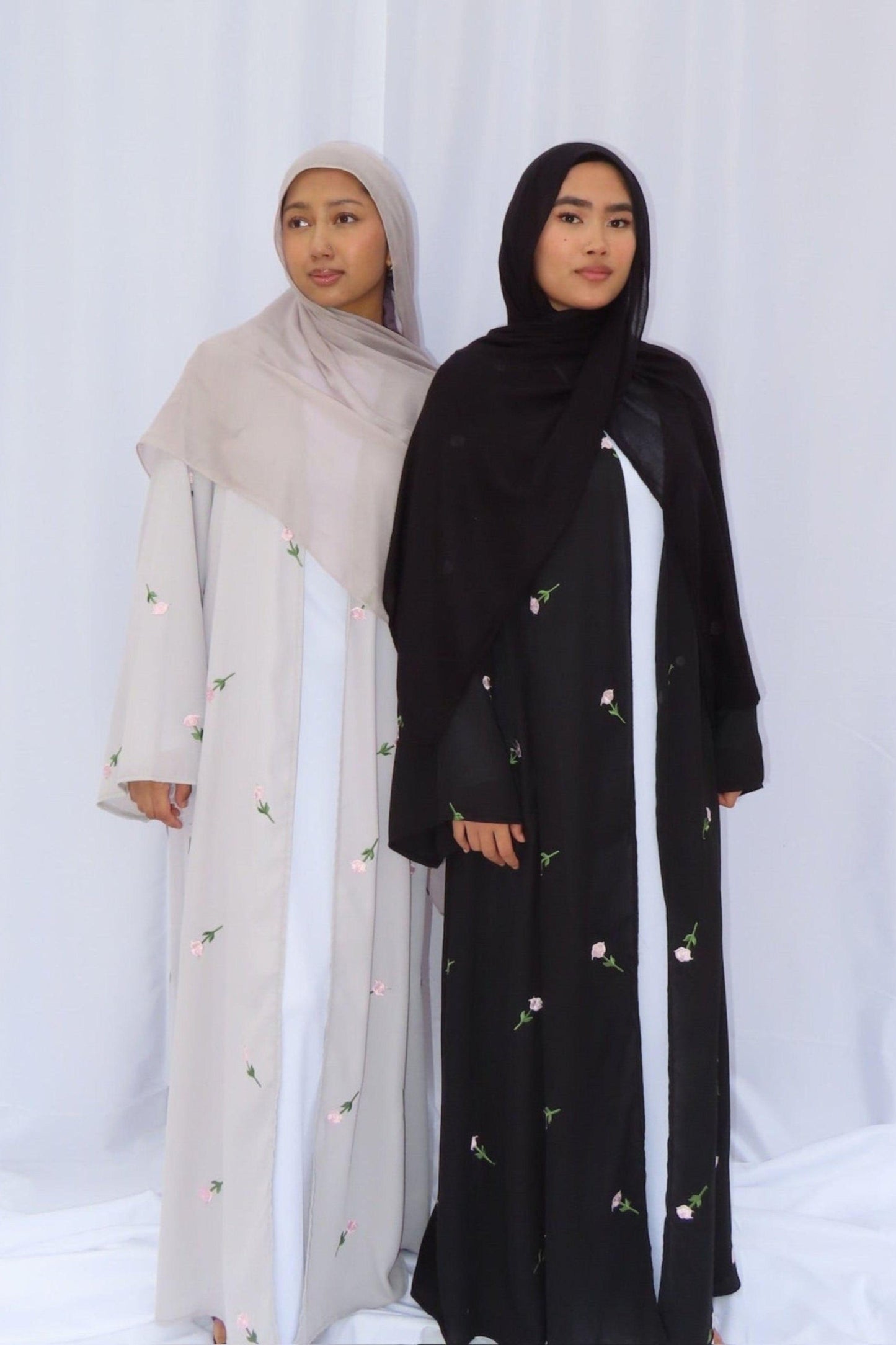 Floral Open Abaya